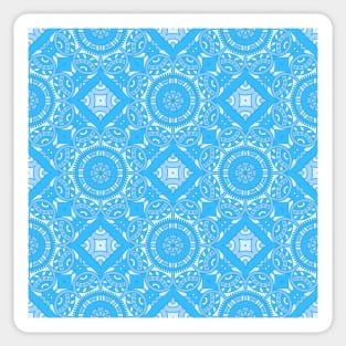 Ornamental floral mandala blue #3 Sticker